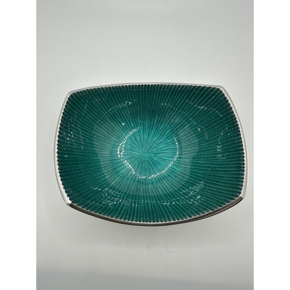 Simply Designz Teal/Blue Enamel Inside Silver Outside 5" Serving Bowls Decor